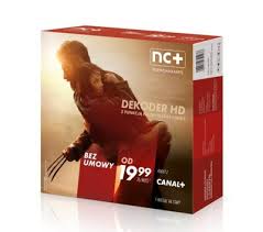 NC+ HD decoder box with branding and pricing.