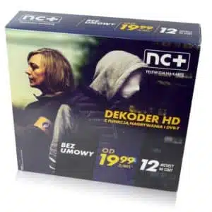 NC+ HD decoder packaging with promotional graphics.
