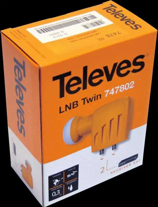 Televes LNB Twin 747802 box for satellite receivers.