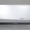 White modern EVOBOX PVR cable box on gray.