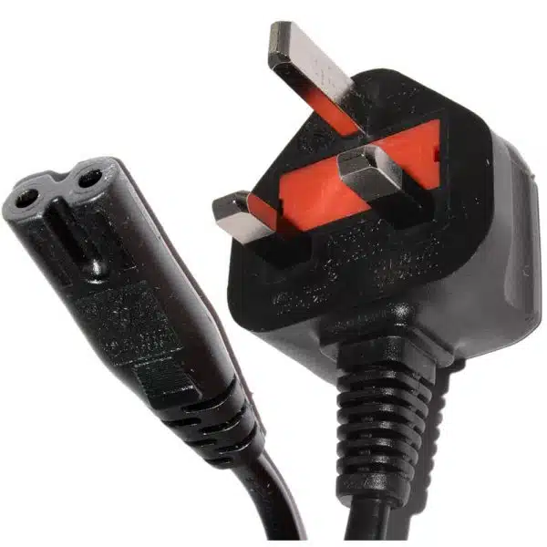 UK power plug and cable close-up