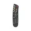 Black universal TV remote control isolated on white.