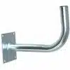 Wall-mounted metal handrail bracket.