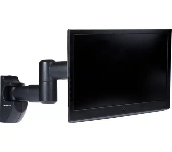 Wall-mounted flat screen monitor.