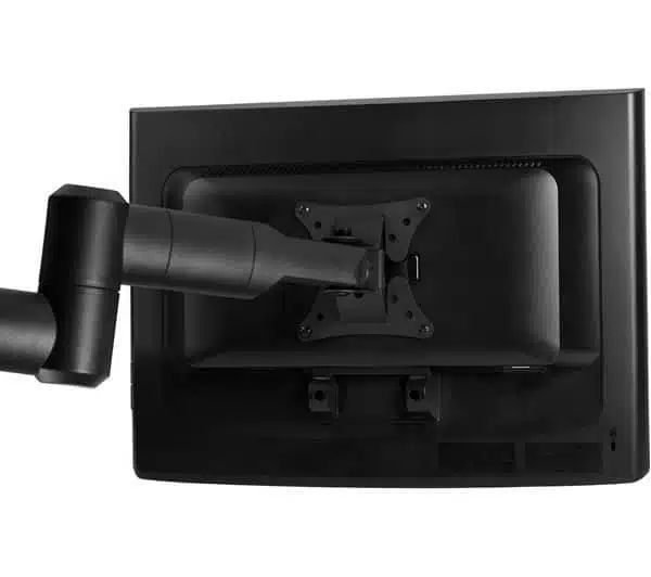 Back of monitor with mount arm attachment.