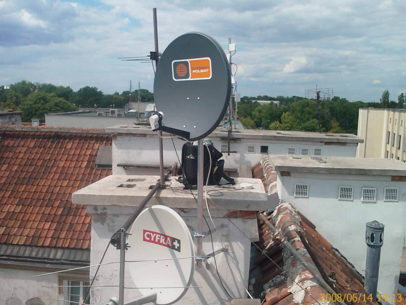 motage of satellite dish of customer Hounslow
