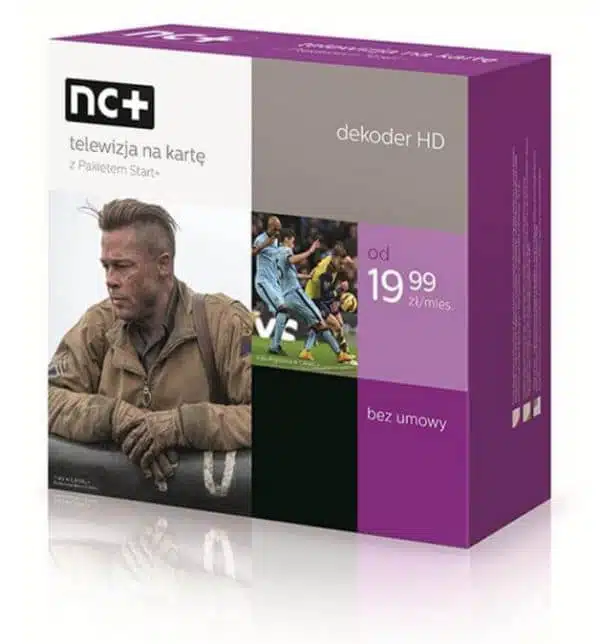 NC+ HD decoder box packaging with pricing information.