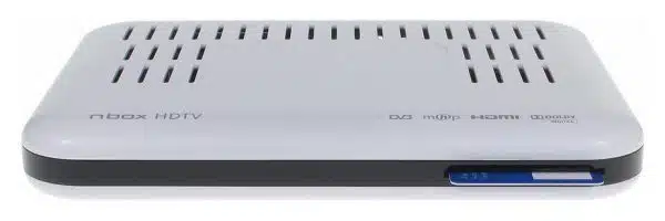 Cable TV set-top box on white background