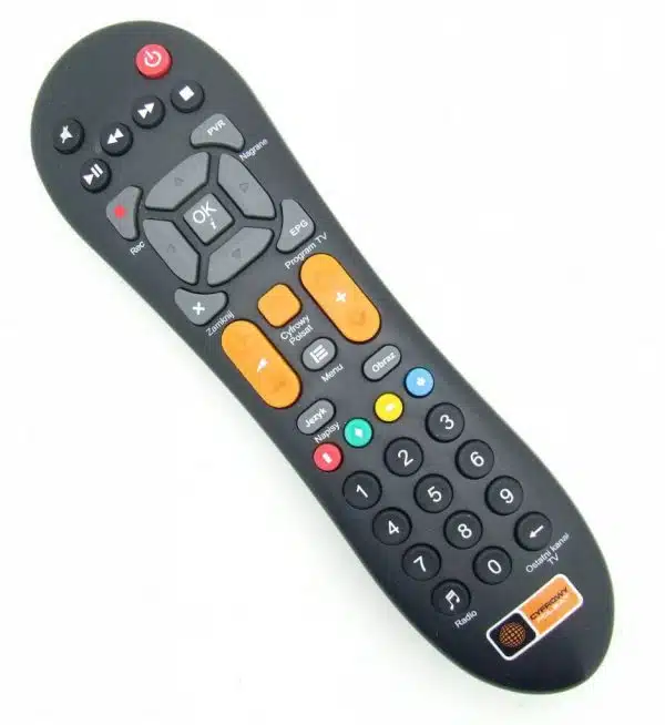Black multi-function TV remote control