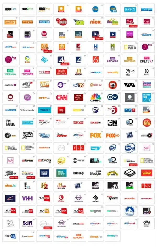 Collage of various television network logos.