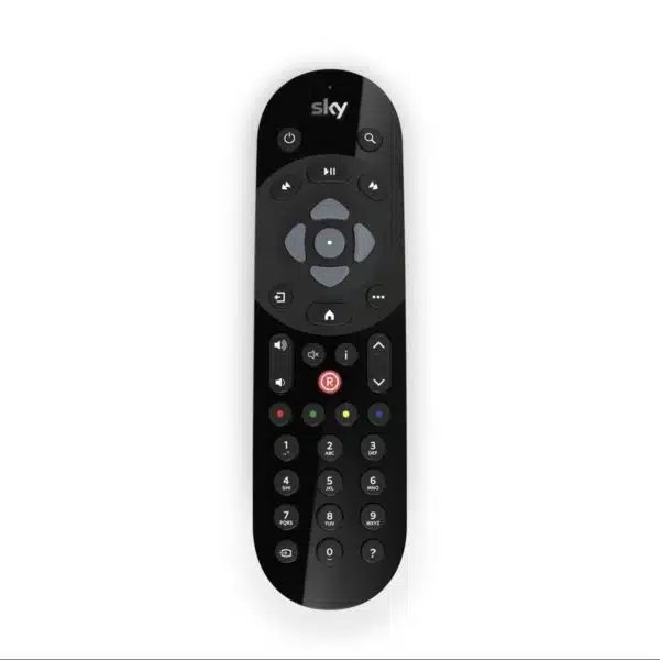 Sky TV remote control on white background