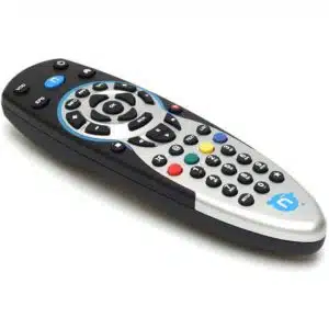 Universal television remote control on white background