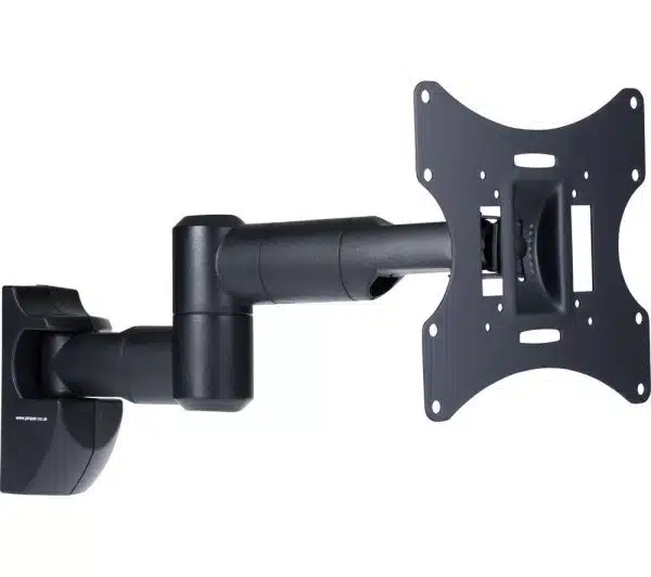 Articulating TV wall mount bracket isolated.