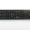 Black Vu+ universal remote control on white background.