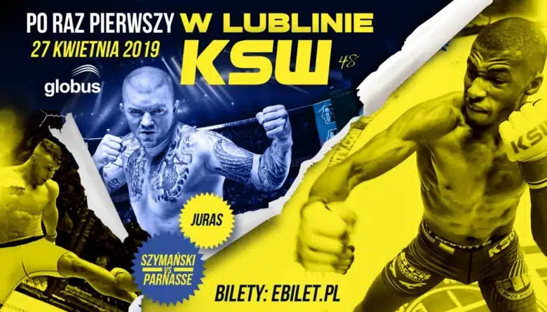 MMA event poster for KSW 48 in Lublin, Poland.