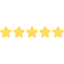 Five-star rating icon graphic.
