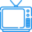 Man presenting on television screen graphic.