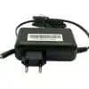 Black laptop power adapter with cord and plug.