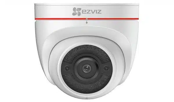 EZVIZ brand security camera close-up view.