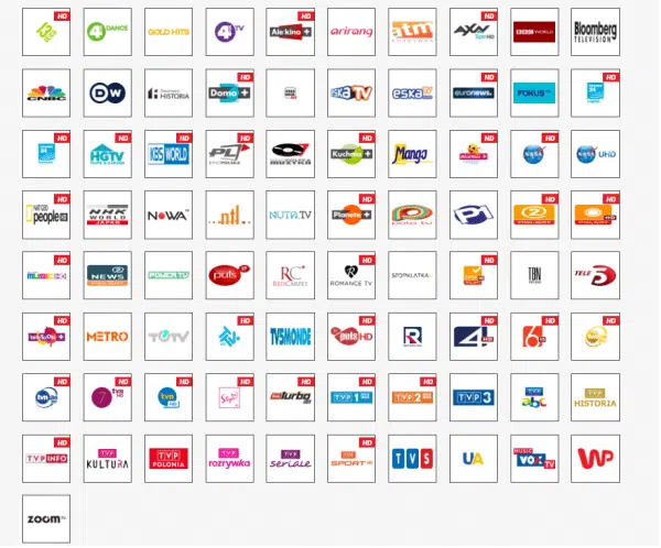 Grid of various television network logos.