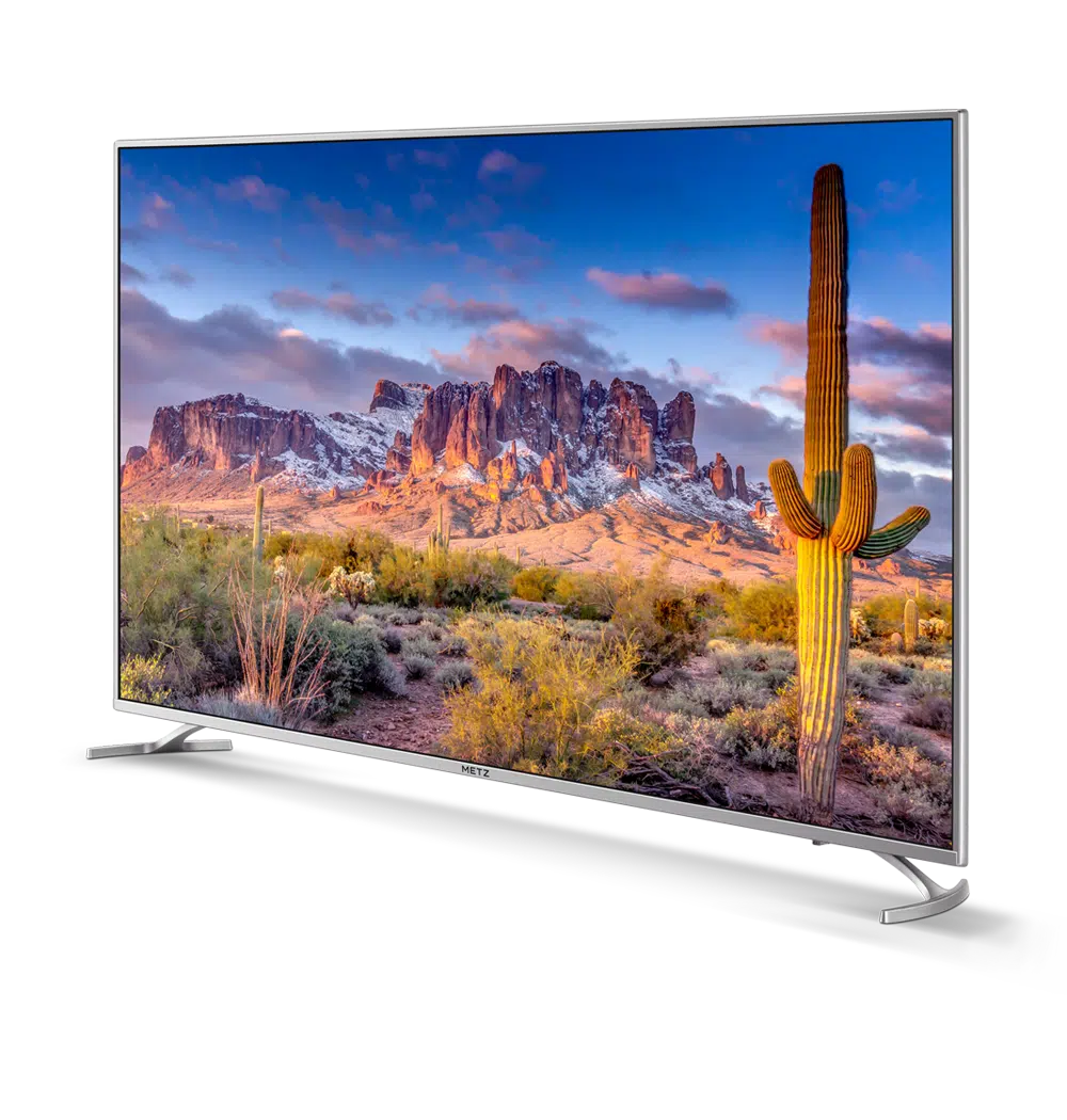 Desert landscape displayed on modern television screen.