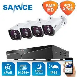 SANNCE 5MP HD security camera system with night vision.