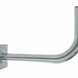 Stainless steel wall-mounted handrail bracket.