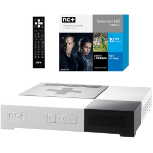 NC+ satellite receiver with remote and packaging.